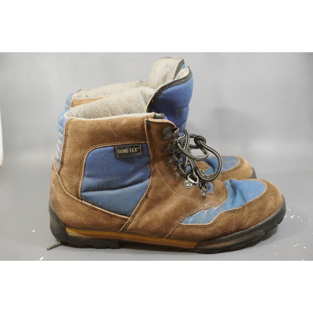 Vintage Danner Cross Hiker Boots Brown Blue Gore Tex Mens Size 11 D No Insoles